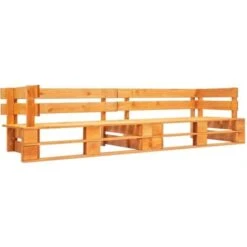 Divano Da Giardino Su Pallet 2 Posti Marrone Miele In Legno VidaXL