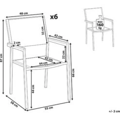 Set Di 6 Sedie Da Giardino In Simil Rattan Nero E Gambe In Acciaio Inox Grosseto -Giardino di Lusso 16230235 3