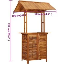 Tavolo Bar Esterno Con Tetto 122x106x217cm Massello Di Acacia VidaXL -Giardino di Lusso 16236676 3