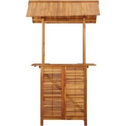 Tavolo Bar Esterno Con Tetto 122x106x217cm Massello Di Acacia VidaXL -Giardino di Lusso 16236676 4