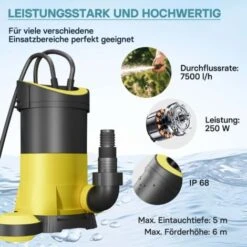 Pompa Per Acque Reflue 5000l/h 250W Prevalenza Max 6m Per Particelle Fino A Ø 5 Mm -Giardino di Lusso 16492369 5