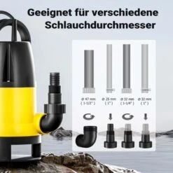 Pompa Per Acque Reflue 13000 L/h 750 W Prevalenza Max 7,5 M Per Particelle Fino A Ø 35 Mm -Giardino di Lusso 16492380 4