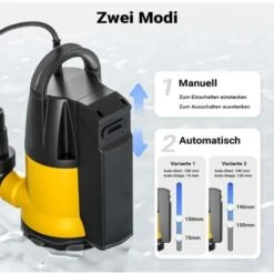 Pompa Per Acque Reflue 13000 L/h 750 W Prevalenza Max 7,5 M Per Particelle Fino A Ø 35 Mm -Giardino di Lusso 16492380 5