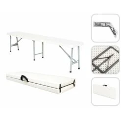 Tavolo Pieghevole Da Catering E Campeggio A Valigetta Con Maniglia -Tavolo 180 X 75 Cm Con 2 Panche -Giardino di Lusso 16926134 4