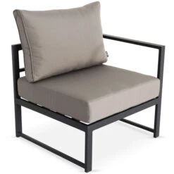 Salotto Da Giardino, 5 Posti - Modello: Acatium - Colore: Antracite E Talpa, 6 Elementi In Alluminio, Cuscini Spessi, Articolo Di Design E Modulabile Al Tempo Stesso. -Giardino di Lusso 16945260 3