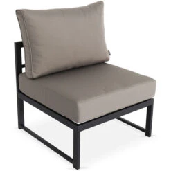 Salotto Da Giardino, 5 Posti - Modello: Acatium - Colore: Antracite E Talpa, 6 Elementi In Alluminio, Cuscini Spessi, Articolo Di Design E Modulabile Al Tempo Stesso. -Giardino di Lusso 16945260 4