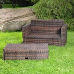 Mucola Lounge Mobili Da Giardino Divano Panca Tavolo Pieghevole Rattan Sedute Marrone -Giardino di Lusso 16997572 3