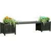 Mucola Panchina Da Giardino Panca In Legno Nero 2in1 Fioriera 2 Vasi Da Fiori Sedile In Legno
