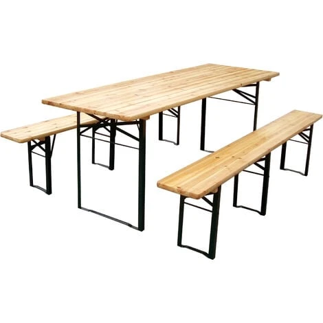 Set Birreria , 1 ATavolo E 2 Panche Con 3 Sostegni 200x70 Cm ABETE NATURALE 3 Set Birreria , 1 ATavolo E 2 Panche Con 3 Sostegni 200x70 Cm ABETE NATURALE