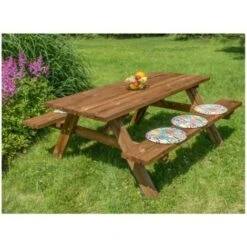 Tavolo Da Pic Nic Tavolino In Legno Con Panche Picnic Giardino Campeggio Esterno