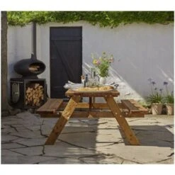 Tavolo Da Pic Nic Tavolino In Legno Con Panche Picnic Giardino Campeggio Esterno -Giardino di Lusso 17595639 5