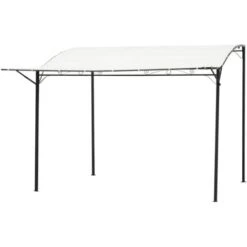 Outsunny Pergola Da Giardino In Acciaio Con Copertura In Tessuto Beige 300x250cm