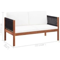 Divano Da Giardino A 2 Posti In Massello D'Acacia VidaXL -Giardino di Lusso 17949387 3