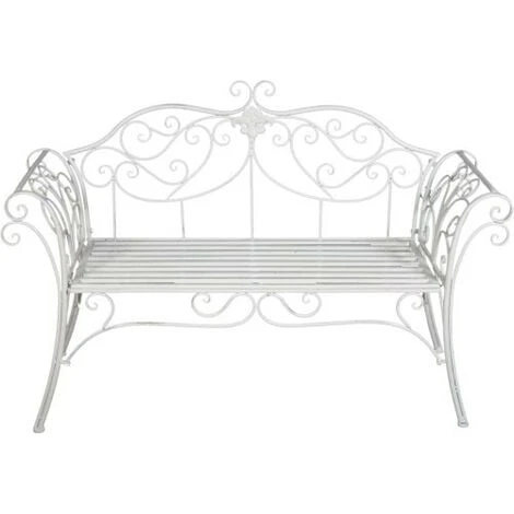 Panchina Da Esterno 133x47x90 Cm Panchina In Ferro Panchina Da Giardino E Ingresso Panca Da Esterno Bianca 5 Panchina Da Esterno 133x47x90 Cm Panchina In Ferro Panchina Da Giardino E Ingresso Panca Da Esterno Bianca - immagine 3