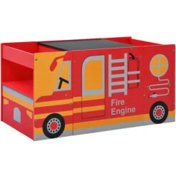 Set Tavolo Per Bambini 3pz Design Camion Dei Pompieri In Legno VidaXL