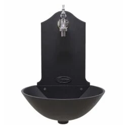 Fontana A Muro Mod.Malaga Colore Ghisa Casa E Giardino Con Rubinetto Cod.303C In Ottone Cromato -Giardino di Lusso 18248341 2