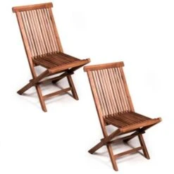 San Marco Set 2 Sedie Da Esterno Pieghevoli In Teak