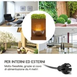 Blumfeldt Windflower Fontana Con Vaso Per Piante 11W Metallo Zincato Marrone -Giardino di Lusso 18377826 4