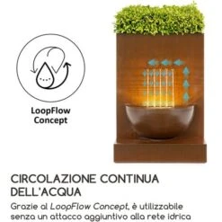 Blumfeldt Windflower Fontana Con Vaso Per Piante 11W Metallo Zincato Marrone -Giardino di Lusso 18377826 5