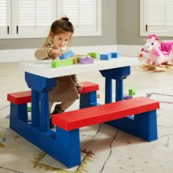 Deuba Set Picnic Bimbi Tavolo E Panche Da Giardino Per Bambini 3-6 Anni Con Ombrellone Giochi Per Terrazza Esterno Bambino Bambina -Giardino di Lusso 18458173 4