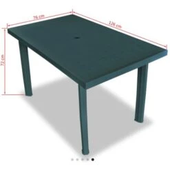 Tavolo Da Giardino In Plastica Rettangolare Velo 126x75x72h Cm Verde -Giardino di Lusso 18495968 4