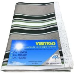 TENDA SOLE VERTIGO Da Esterno GIARDINO Balcone RIGHINO VERDE Impermeabile E Idrorepellente Cm. 150 X 250