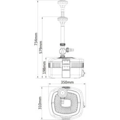 Filtro UV Per Fontana SunSun CUF-3800 3.800 L/h Prevalenza 2,8 M Lampada UVC 11 W -Giardino di Lusso 18511716 3
