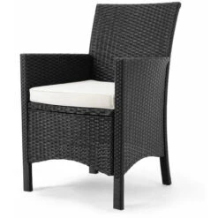 Casaria Set Da Giardino Polyrattan 8 Sedie Larghe Cuscini7cm Tavolo Da Giardino Copertura In Legno D'acacia Set Di Mobili Da Giardino Nero -Giardino di Lusso 18558208 4