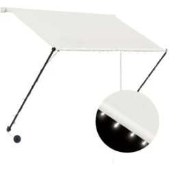 Tenda Da Sole Retrattile Con LED 100x150 Cm Crema VidaXL
