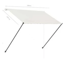 Tenda Da Sole Retrattile Con LED 100x150 Cm Crema VidaXL -Giardino di Lusso 18898947 3