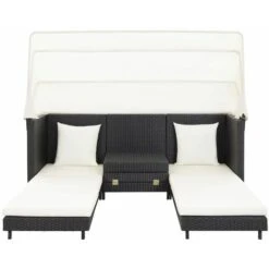 Divano Letto A 3 Posti Estendibile Con Tetto Polyrattan Nero VidaXL 11 Divano Letto A 3 Posti Estendibile Con Tetto Polyrattan Nero VidaXL -Giardino di Lusso 18903205 5