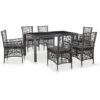 Set Da Pranzo Da Giardino 7 Pz In Polyrattan Grigio VidaXL