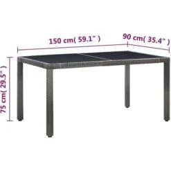 Set Da Pranzo Da Giardino 7 Pz In Polyrattan Grigio VidaXL -Giardino di Lusso 19144374 3