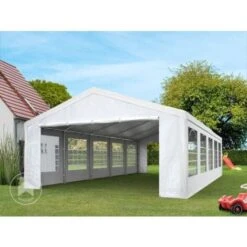 Tendone Per Feste Gazebo 4x8 M Bianco PE 350 N Impermeabile Protezione UV Tenda Giardino Sagre Eventi Mercati Esterno -Giardino di Lusso 19762224 2