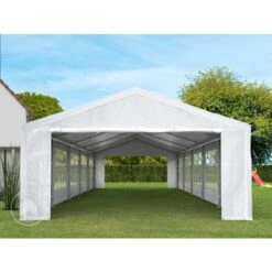 Tendone Per Feste Gazebo 4x8 M Bianco PE 350 N Impermeabile Protezione UV Tenda Giardino Sagre Eventi Mercati Esterno -Giardino di Lusso 19762224 3