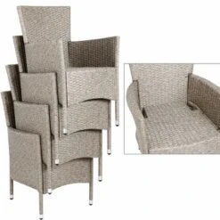 Set Tavolo E Sedie Da Giardino 8 Sedie Impilabili Tavolo 190x90cm Arredo Esterno -Giardino di Lusso 19795891 3