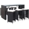 Set Da Bar Da Giardino 7 Pz Con Cuscini In Polyrattan Nero VidaXL -Giardino di Lusso 19807726 1