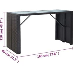 Set Da Bar Da Giardino 7 Pz Con Cuscini In Polyrattan Nero VidaXL -Giardino di Lusso 19807726 3