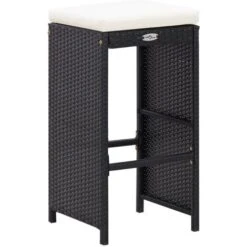 Set Da Bar Da Giardino 7 Pz Con Cuscini In Polyrattan Nero VidaXL -Giardino di Lusso 19807726 5