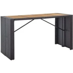 Set Da Bar Da Giardino 9 Pz Polyrattan E Legno Di Acacia Nero VidaXL -Giardino di Lusso 19807735 4
