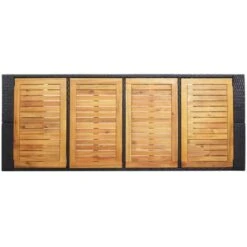 Set Da Bar Da Giardino 9 Pz Polyrattan E Legno Di Acacia Nero VidaXL -Giardino di Lusso 19807735 5