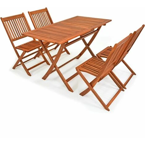 Set Da Pranzo Da Giardino Sydney Tavolo E Sedie 4+1 Legno D'Acacia Certificato FSC® Salotto Da Esterni 4 Set Da Pranzo Da Giardino Sydney Tavolo E Sedie 4+1 Legno D'Acacia Certificato FSC® Salotto Da Esterni - immagine 2