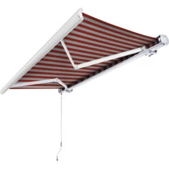 NEMAXX Tenda A Cassonetto Tenda Da Sole Elettrica A Cassonetto Completa Con Led, Tenda Da Sole Beige-arancione, Cassonetto Bianco, Radiocomando, Impermeabile 350x300 Cm (3,5x3m) -Giardino di Lusso 20030725 3