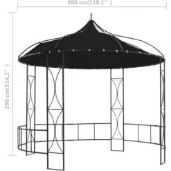 Gazebo 300x290 Cm Antracite Rotondo VidaXL -Giardino di Lusso 20213163 3