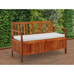 Deuba Cassapanca Da Esterni 2in1 In Legno Cuscino Coprisedile 120cm Panca Contenitore Da Giardino Panchina E Baule Arredamento Esterno -Giardino di Lusso 20470994 3