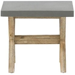 Moderno Sgabello Da Giardino Seduta In Cemento Grigio Base Legno Olbia -Giardino di Lusso 20797182 4