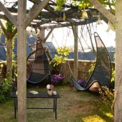 Relaxdays Tavolo Da Giardino, Rettangolare, Terrazza & Balcone, Arredamento Da Esterno, Metallo, 55,5x120x60cm, Nero -Giardino di Lusso 22623538 3