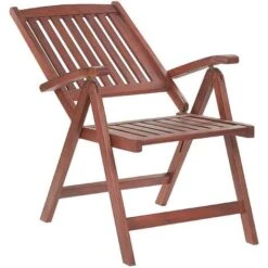 Sedia Da Giardino In Legno Di Acacia Scuro Regolabile Pieghevole Toscana -Giardino di Lusso 2281268 4