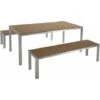 Set Da Giardino In Alluminio Anodizzato Marrone Tavolo Rettangolare 2 Panche NARDO -Giardino di Lusso 2281273 1
