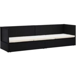 Lettino Da Giardino Con Cuscini In Polyrattan Nero VidaXL -Giardino di Lusso 23523489 4